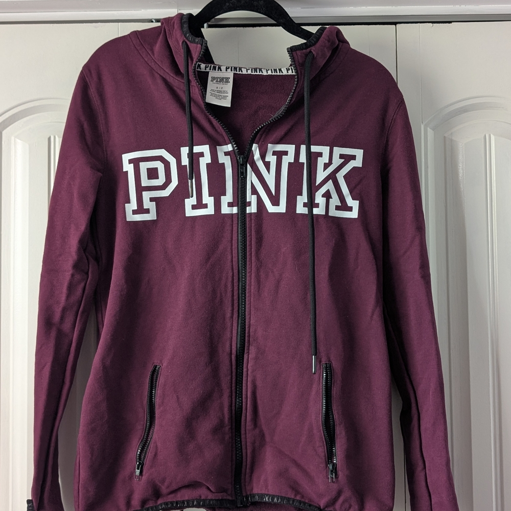 PINK Victoria's Secret Maroon Hoodie Sweater